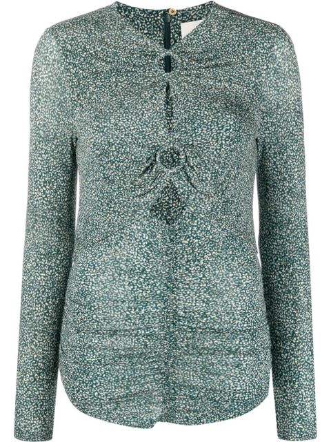 ISABEL MARANT Joneli animal-print top - Blue - zdjęcie produktu nr 1