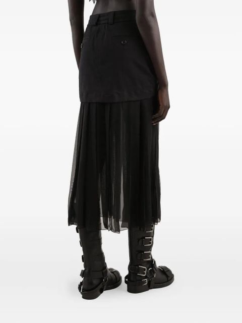 Dolce & Gabbana pleated zip-detailed skirt - Black