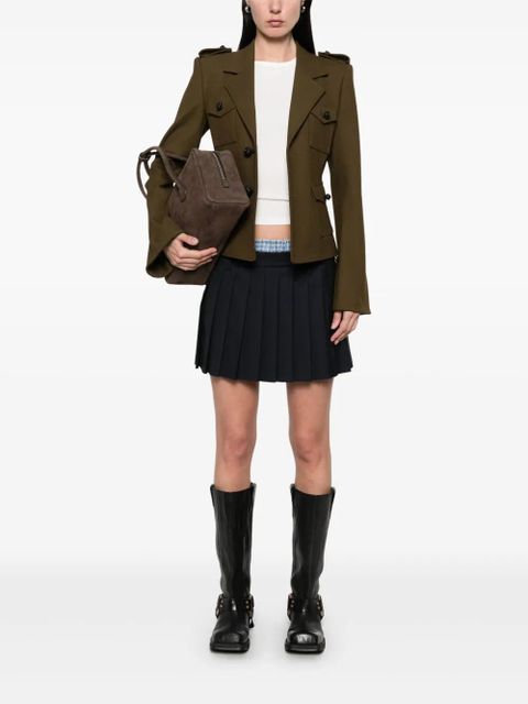 Miu Miu pleated mini skirt - Blue - zdjęcie produktu nr 2