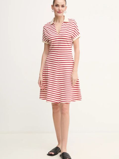 Tommy Hilfiger sukienka kolor czerwony mini rozkloszowana WW0WW44513