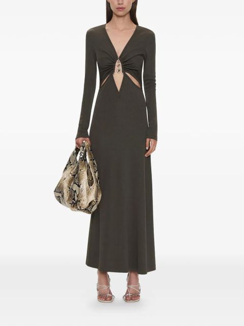 Christopher Esber crystal loophole long-sleeve midi dress - Green - zdjęcie produktu nr 1