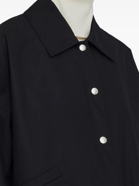 Jil Sander logo-print shirt jacket - Black