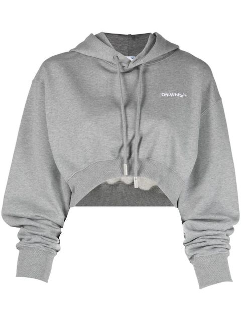 Off-White Helvetica cropped hoodie - Grey - zdjęcie produktu nr 1