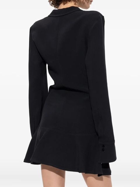 The Attico gathered-detail collared dress - Black