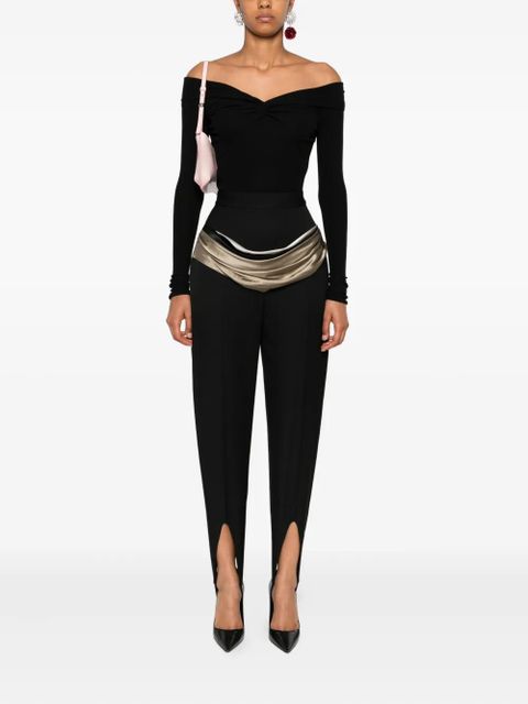 Blumarine off-shoulder twist-front top - Black