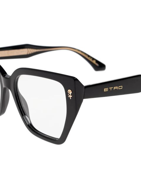 ETRO floral-embellishment cat-eye glasses - Black