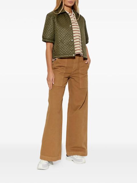 Moncler striped lace-up polo shirt - Neutrals