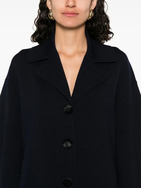 KHAITE fringed coat - Blue