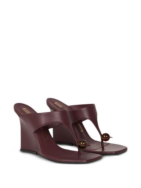ETRO leather-wedge sandals - Brown