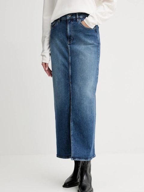 G-Star spódnica jeansowa kolor niebieski maxi prosta D24385.E106 - zdjęcie produktu nr 1