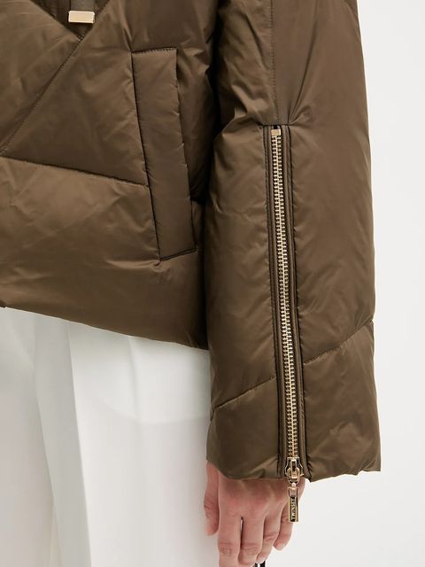 Twinset kurtka puchowa kolor zielony zimowa oversize 252TT2060