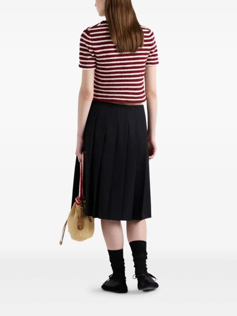 Prada cotton bouclé polo top - Red