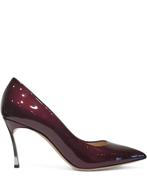 Casadei 90mm metallic-heel pointed-toe pumps - Red - zdjęcie produktu nr 1