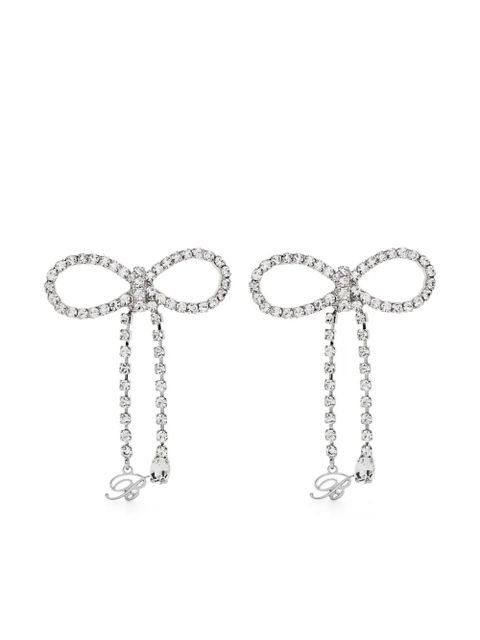 Blumarine rhinestone-bow earrings - Silver - zdjęcie produktu nr 1
