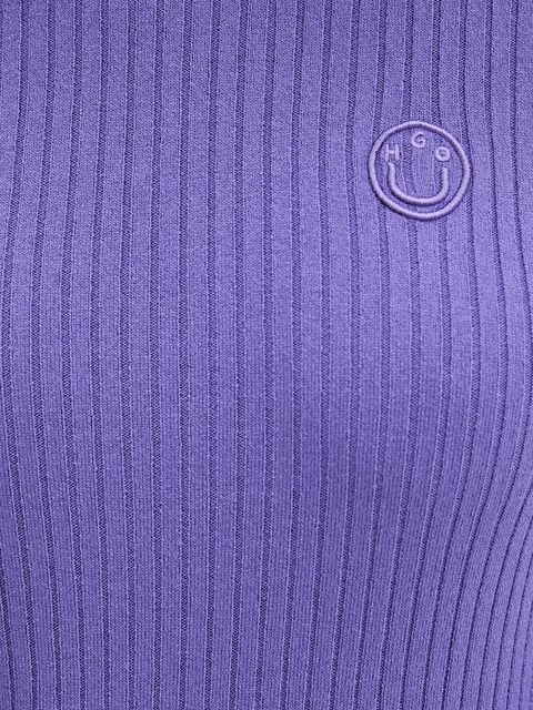 Hugo Blue sweter damski kolor fioletowy lekki z półgolfem 50522578