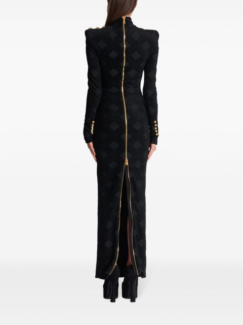Balmain gingham bouclé maxi dress - Black