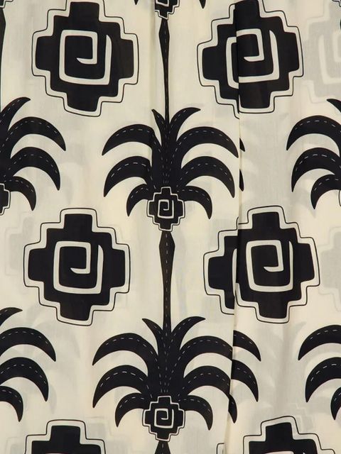 Johanna Ortiz palm-print wrap maxi skirt - White