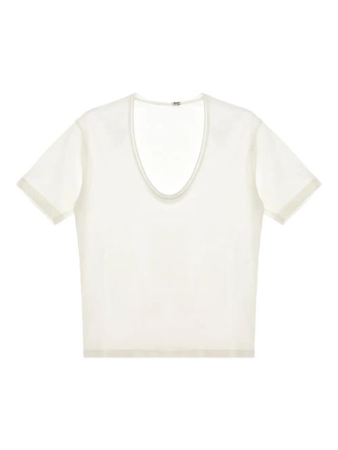 TOTEME scoop-neck short-sleeved T-shirt - White - zdjęcie produktu nr 1