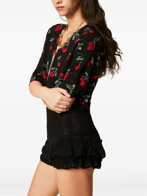 TWINSET knitted ruffled shorts - Black