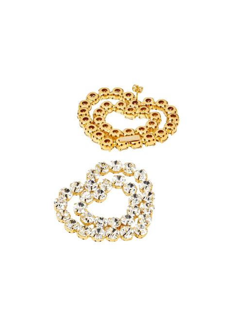 Vanina crystal heart earrings - White