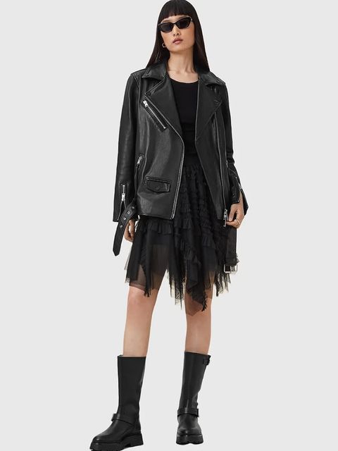 AllSaints spódnica kolor czarny mini rozkloszowana W040RD - zdjęcie produktu nr 2