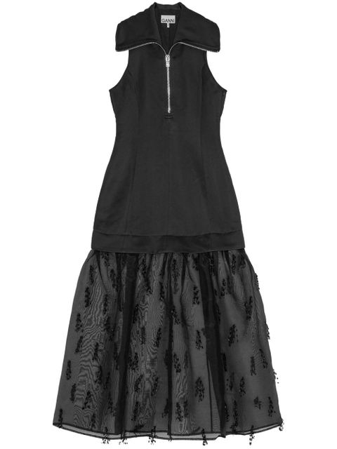 GANNI layered-design midi dress - Black - zdjęcie produktu nr 1