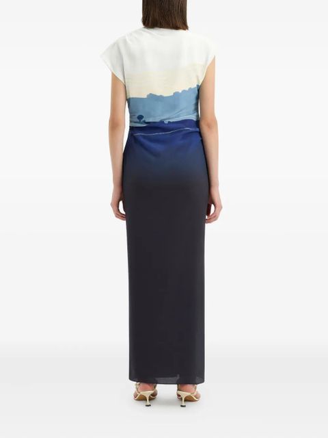 SIR. silk midi dress - Blue