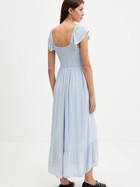 Hollister Co. sukienka kolor niebieski maxi rozkloszowana KI359-5298