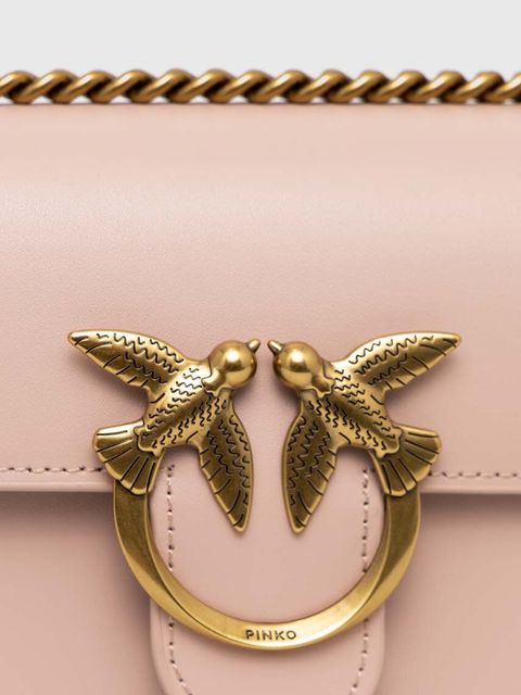 Pinko torebka skórzana kolor różowy 100074.A0F1