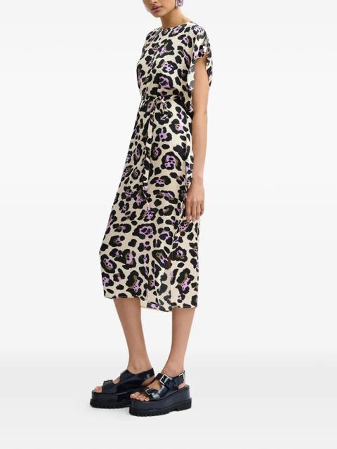 Essentiel Antwerp animal-print belted midi dress - Neutrals