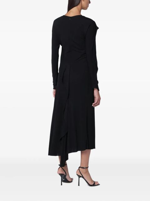 Victoria Beckham draped long-sleeve midi dress - Black - zdjęcie produktu nr 2