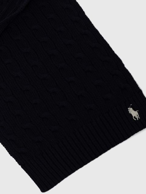 Polo Ralph Lauren szalik bawełniany kolor granatowy gładki 455954638 - zdjęcie produktu nr 2