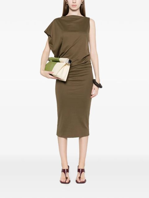 Jacquemus Drap asymmetric midi dress - Green - zdjęcie produktu nr 2