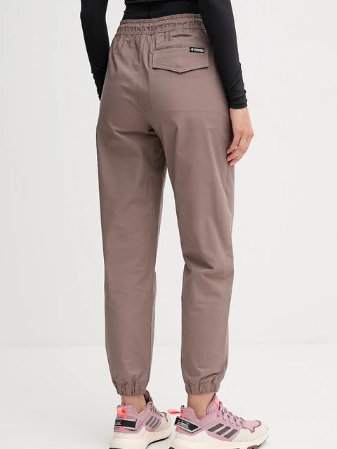 Columbia spodnie ROC Ripstop damskie kolor brązowy high waist 2135771