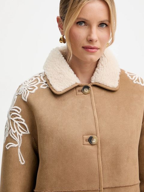 ERMANNO Firenze płaszcz kolor beżowy 57TD062E5A