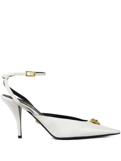 Versace 85mm La Medusa-head pointed-toe pumps - White - zdjęcie produktu nr 1