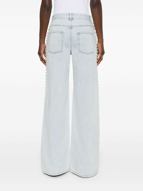 SANDRO pearl-detail jeans - Blue