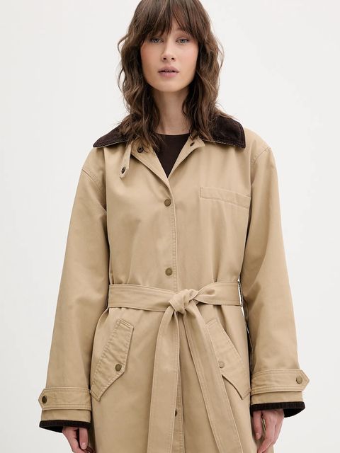 Abercrombie & Fitch płaszcz kolor beżowy KI144-5303-415