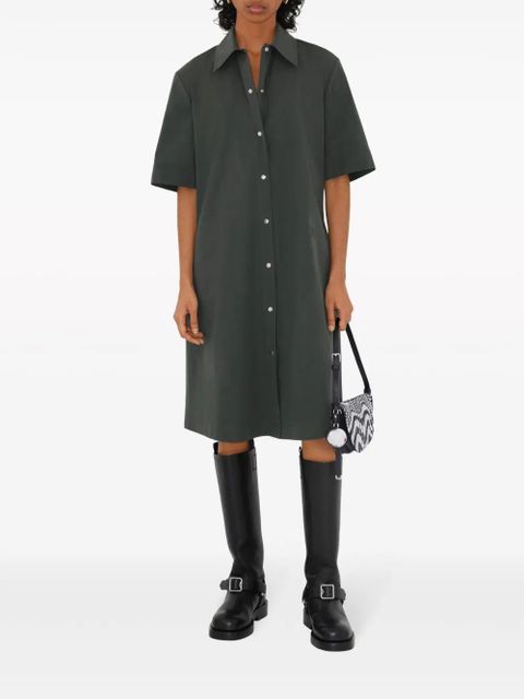 Burberry straight-point collar cotton-blend dress - Green