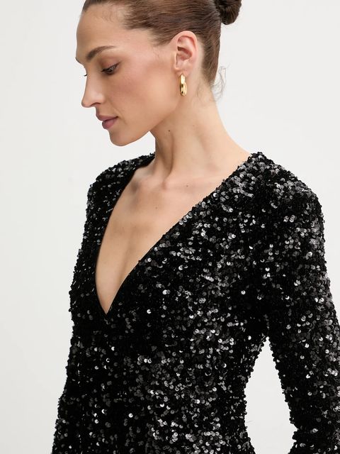 Bardot sukienka kolor czarny mini rozkloszowana 60054DB