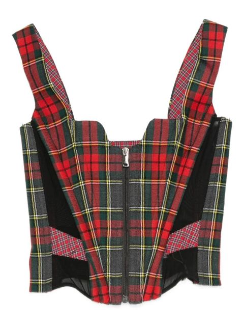 Vivienne Westwood tartan zip-front top - Red - zdjęcie produktu nr 1