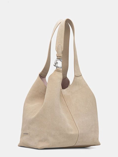 Coccinelle torebka zamszowa kolor beżowy E1.THE.11.01.01