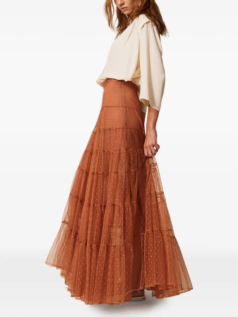 TWINSET tiered tulle skirt - Brown - zdjęcie produktu nr 2