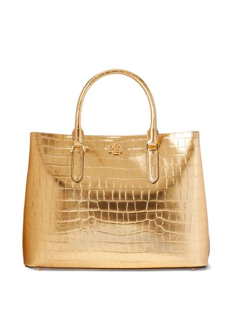 Lauren Ralph Lauren embossed-leather top-handle satchel bag - Gold - zdjęcie produktu nr 1
