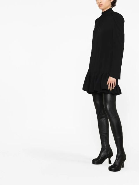 Rabanne frilled-hem short dress - Black