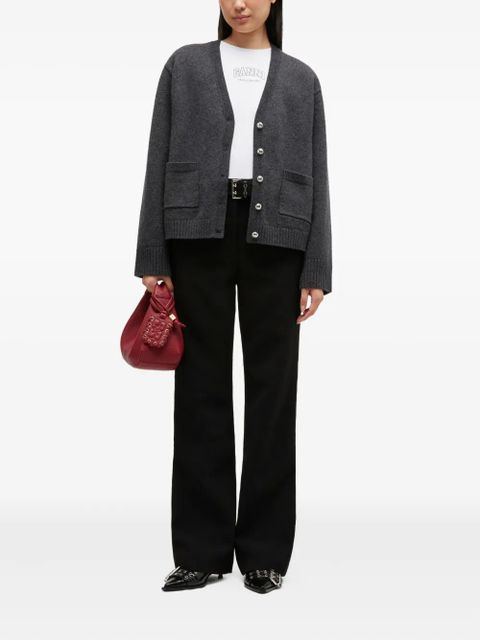 GANNI pocket button-fastening cardigan - Grey