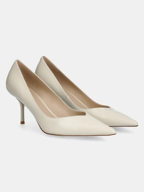 Answear.LAB szpilki skórzane kolor beżowy