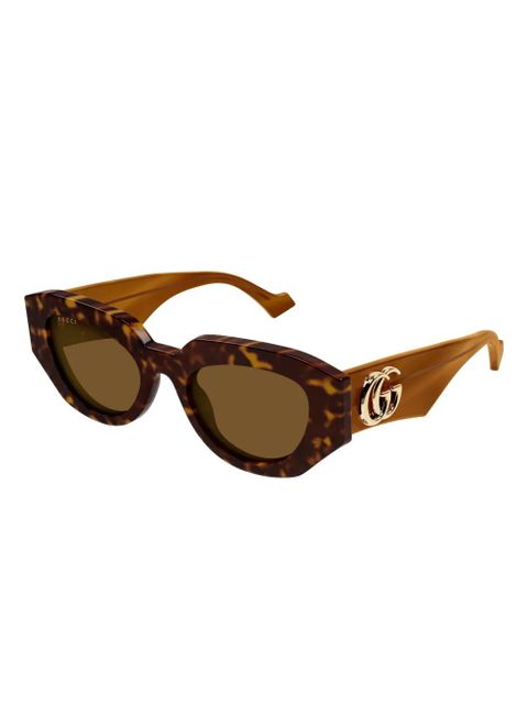 Gucci Eyewear geometric logo sunglasses - Brown