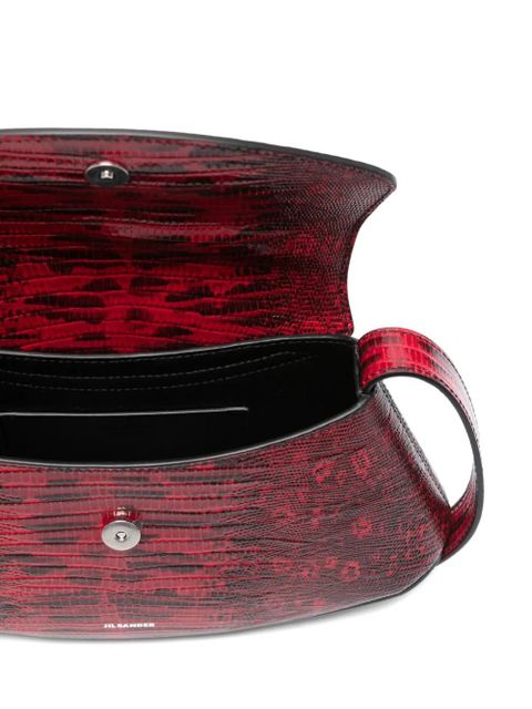 Jil Sander snakeskin crossbody bag - Red