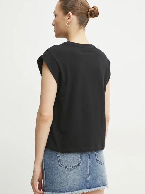 Twinset t-shirt bawełniany damski kolor czarny 251TP2073